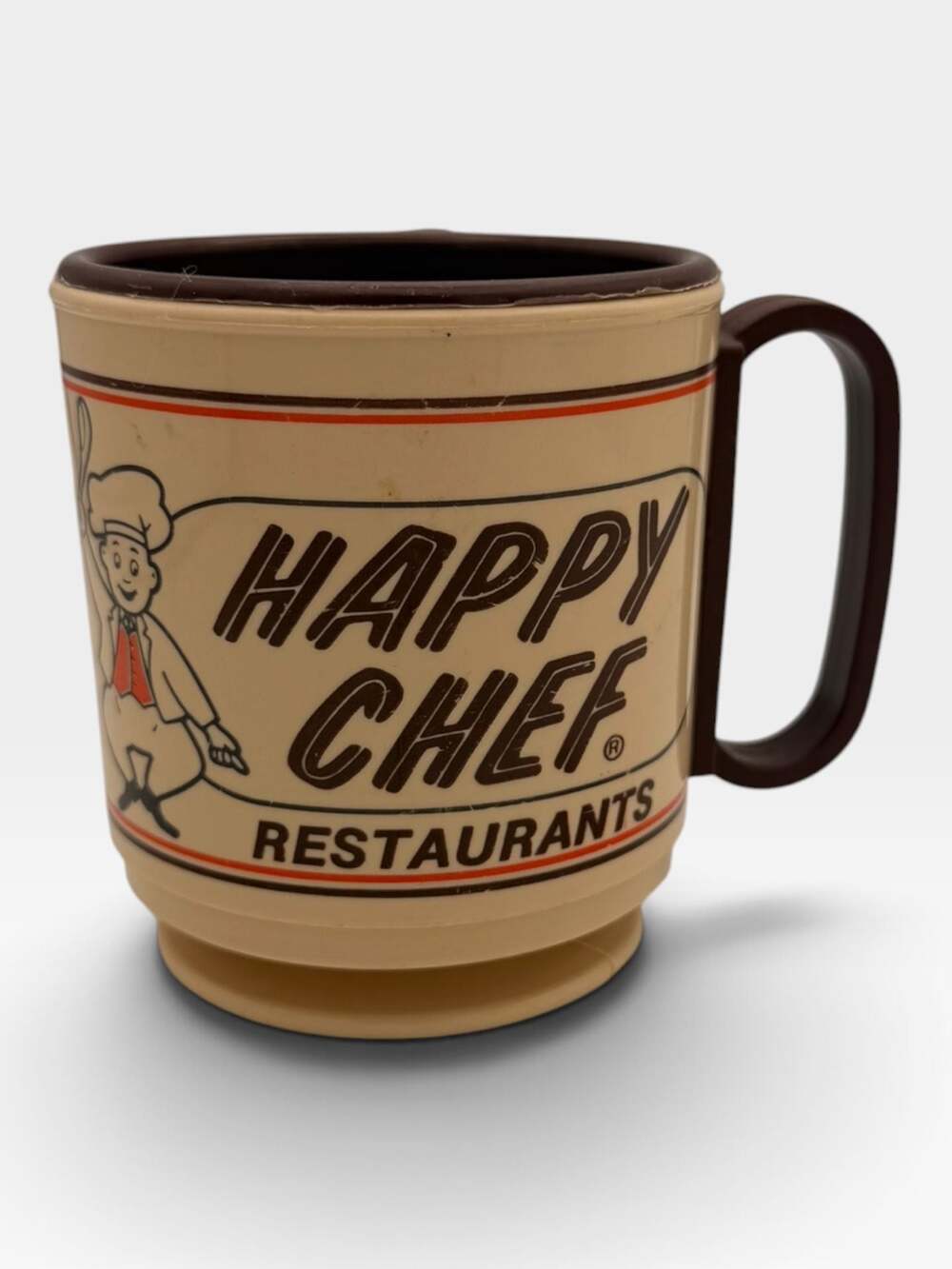 Happy Chef Restaurants Vintage Plastic Mugs Set of 2